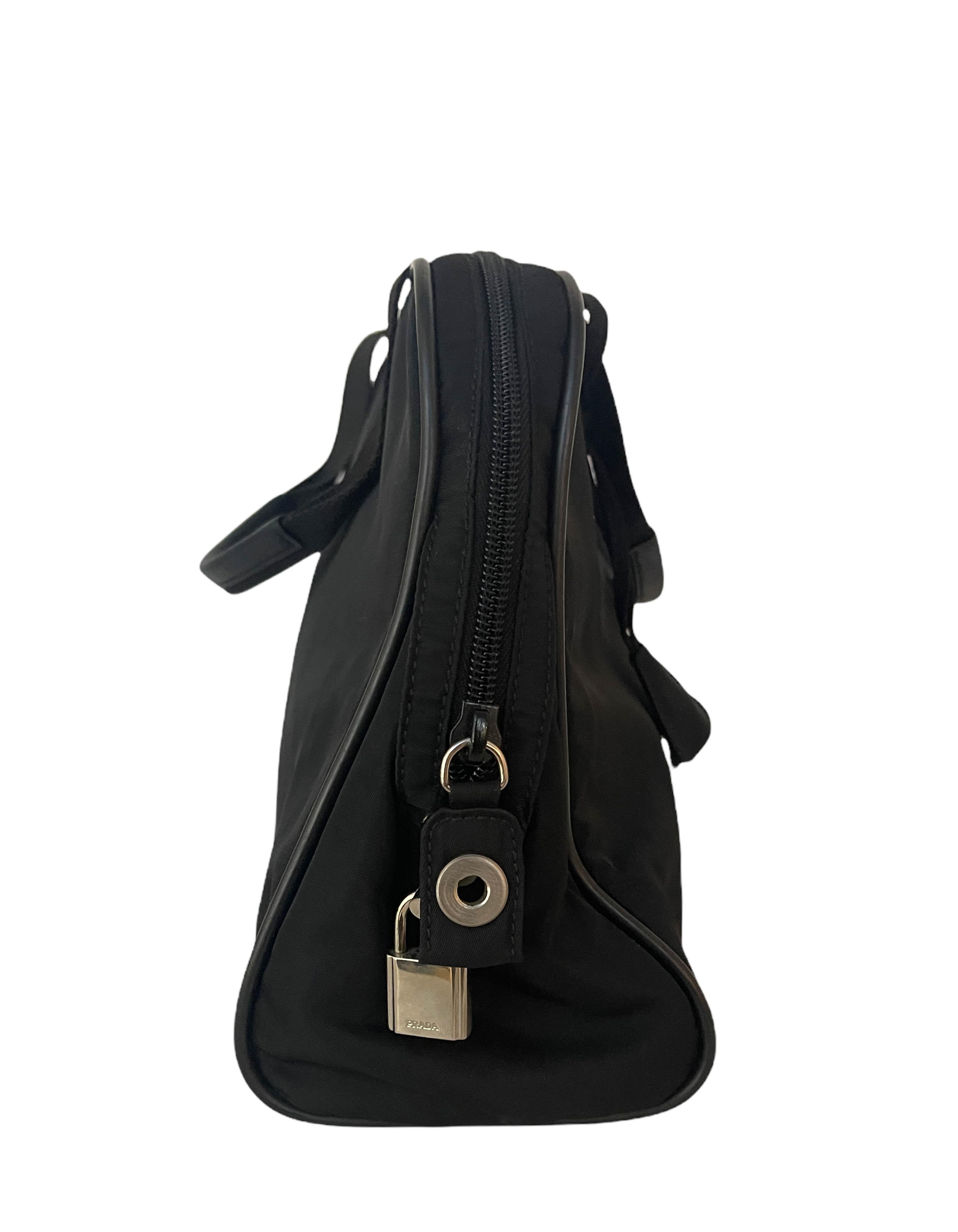 black nylon handbag