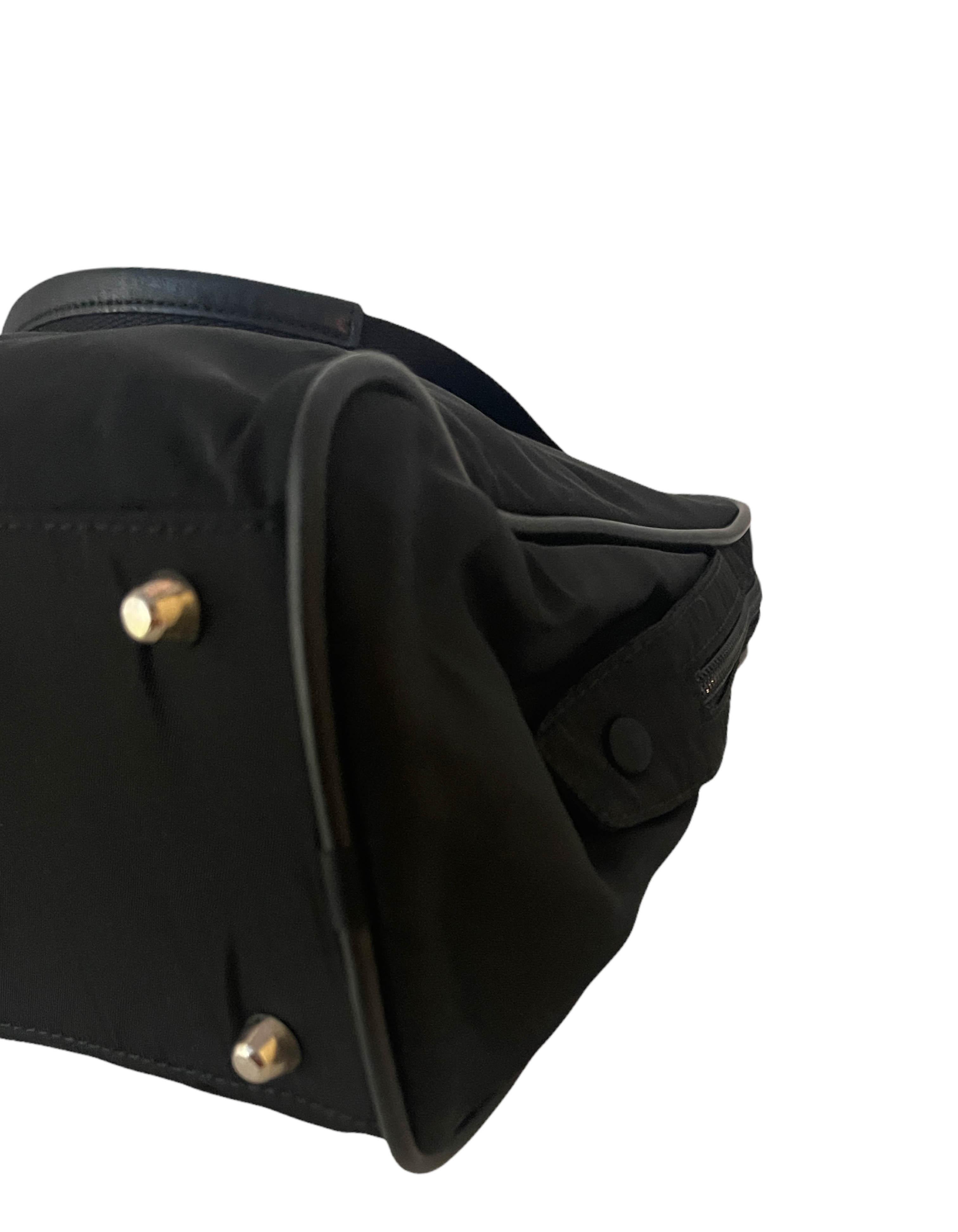 Prada Vintage Black Tessuto Nylon Handbag In Good Condition In New York, NY