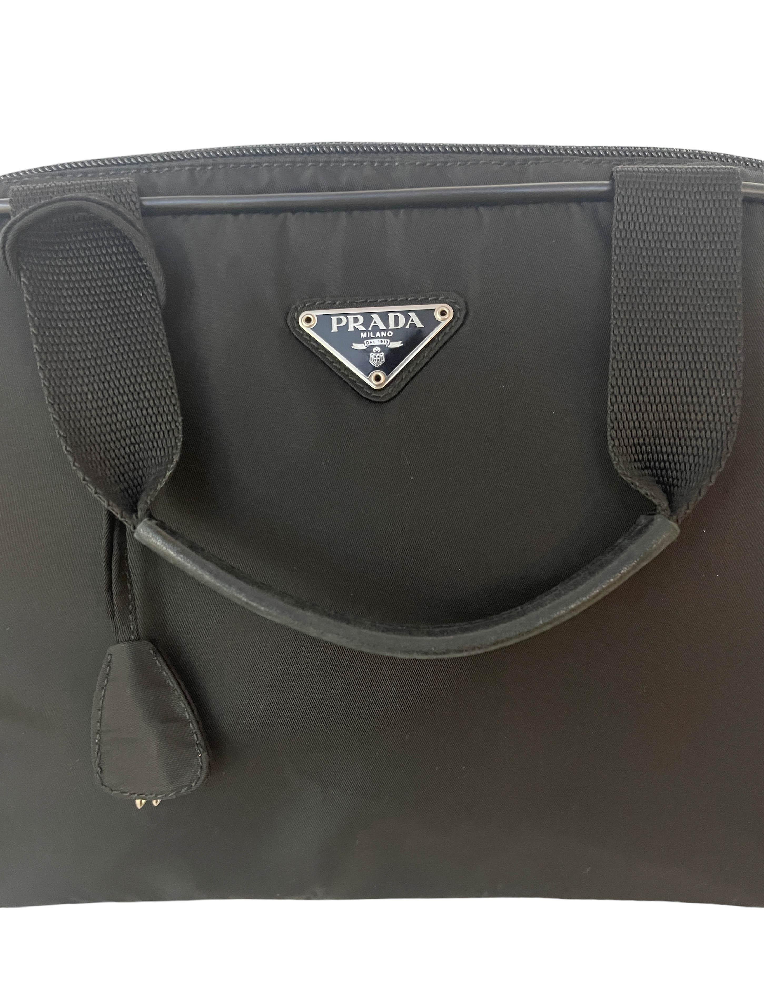 Prada Vintage Black Tessuto Nylon Handbag 1