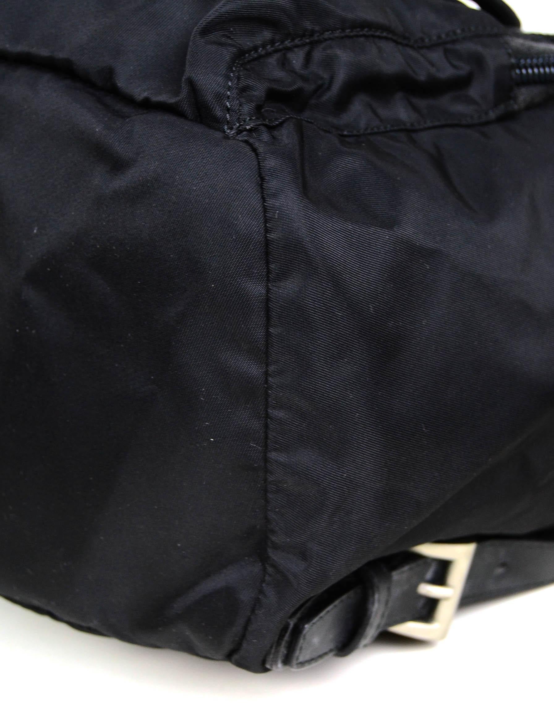 Prada Vintage Schwarze Tessuto Nylon-Mini-Rucksacktasche Damen