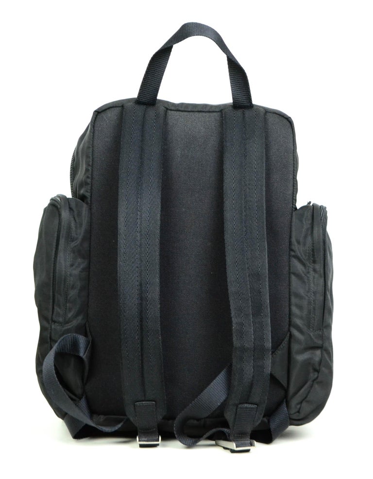 Prada Vintage Black Tessuto Nylon Multipocket Backpack Bag For Sale at  1stDibs