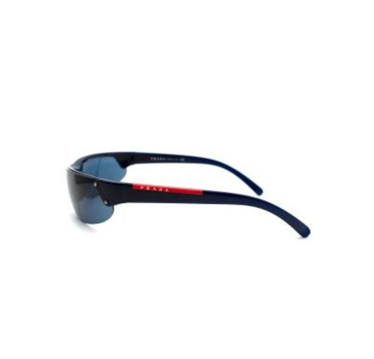 Prada Vintage black visor sunglasses For Sale at 1stDibs
