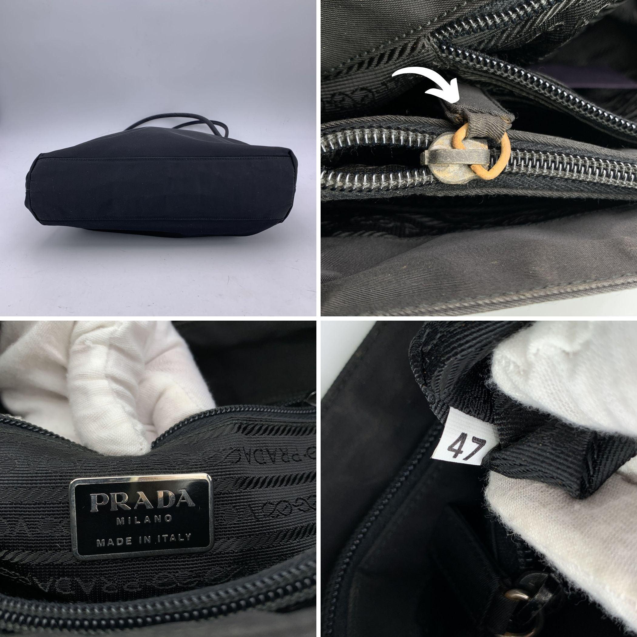 Prada Vintage BlackTessuto Nylon City Tote Handbag For Sale 2