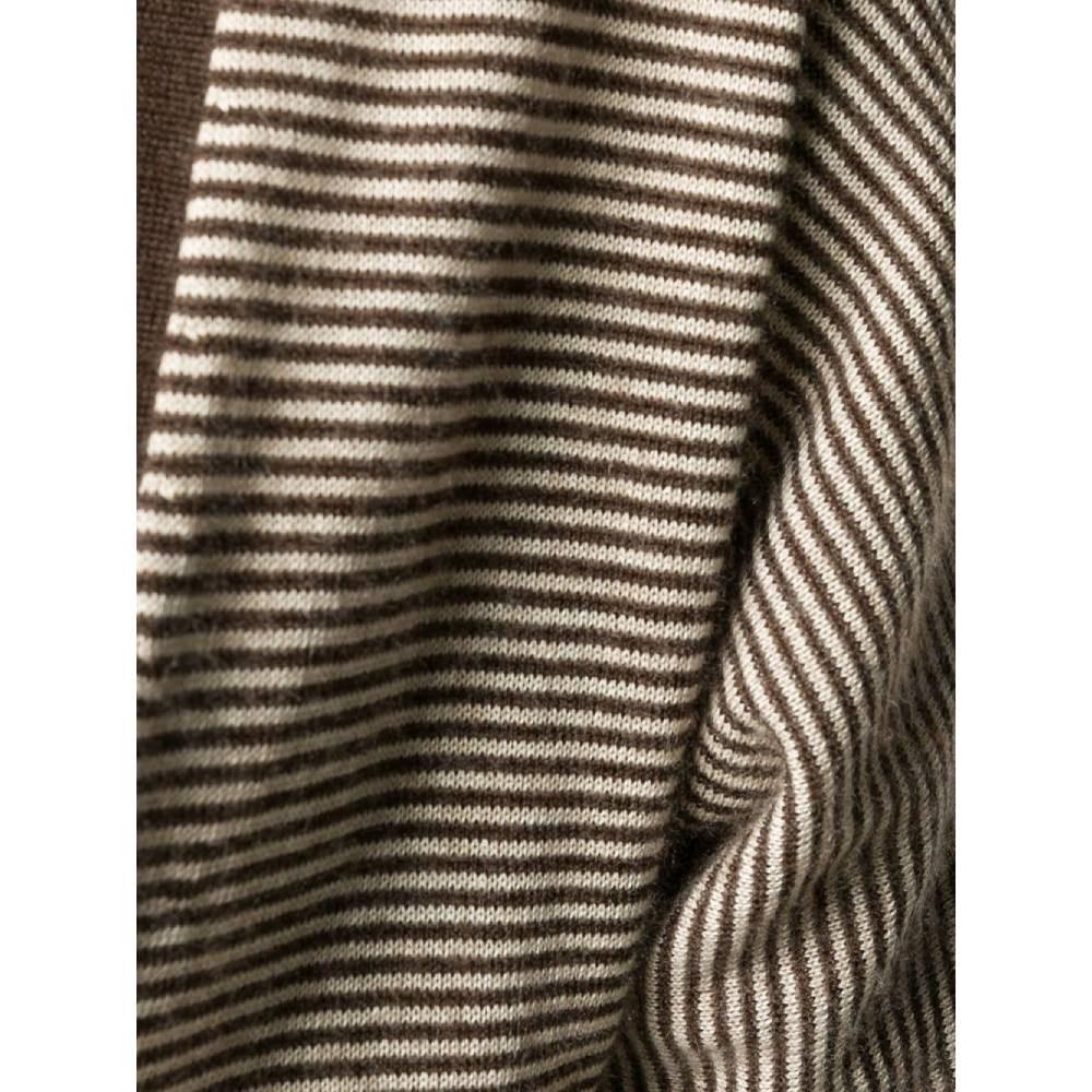 Prada Vintage brown and beige striped cashmere 90s cardigan 1