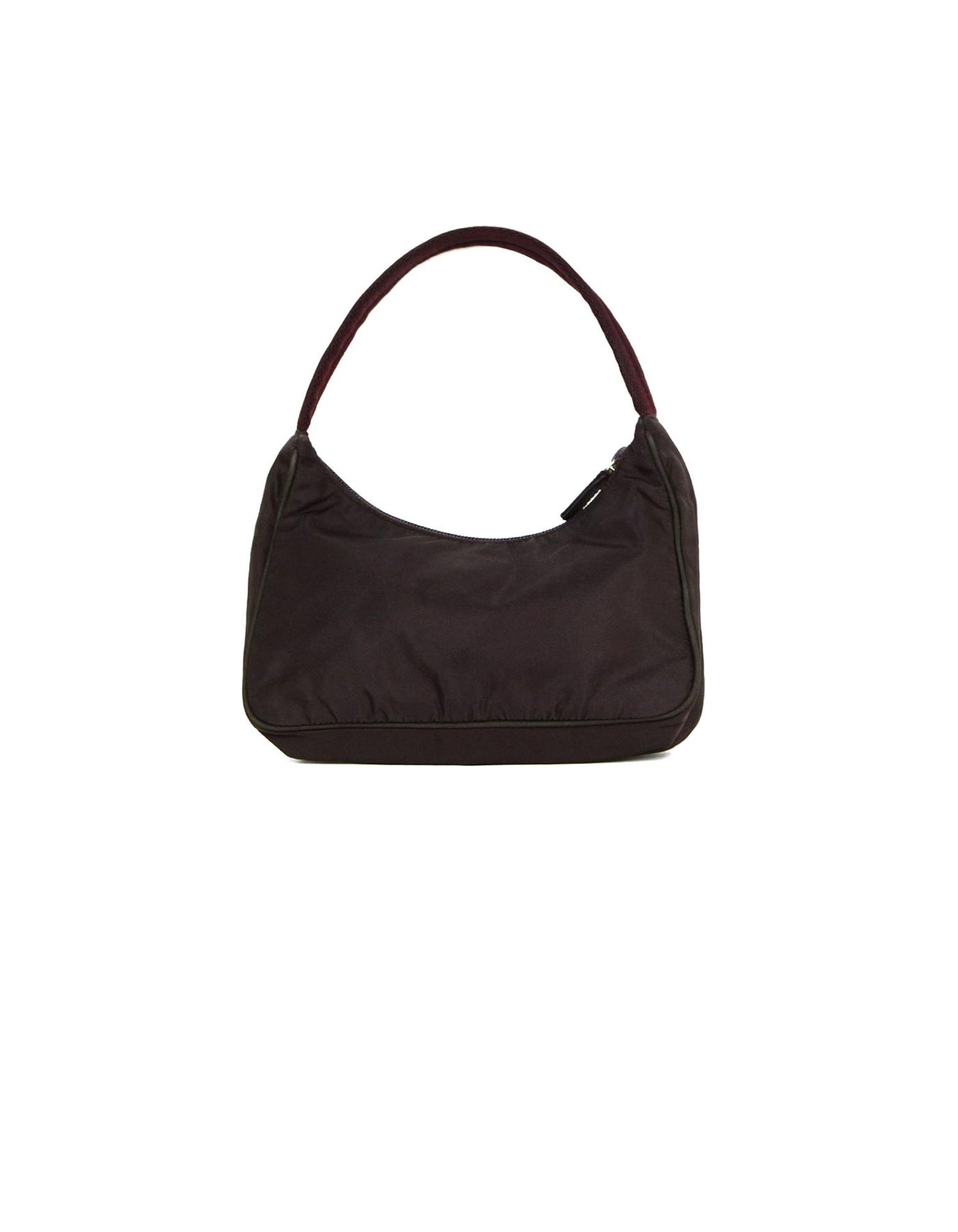 Prada Vintage Brown Nylon Mini Handbag For Sale at 1stDibs