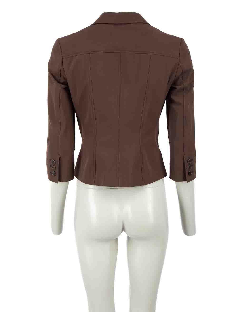 Prada Vintage Brown Structured Utility Jacket Size S In Excellent Condition In London, GB