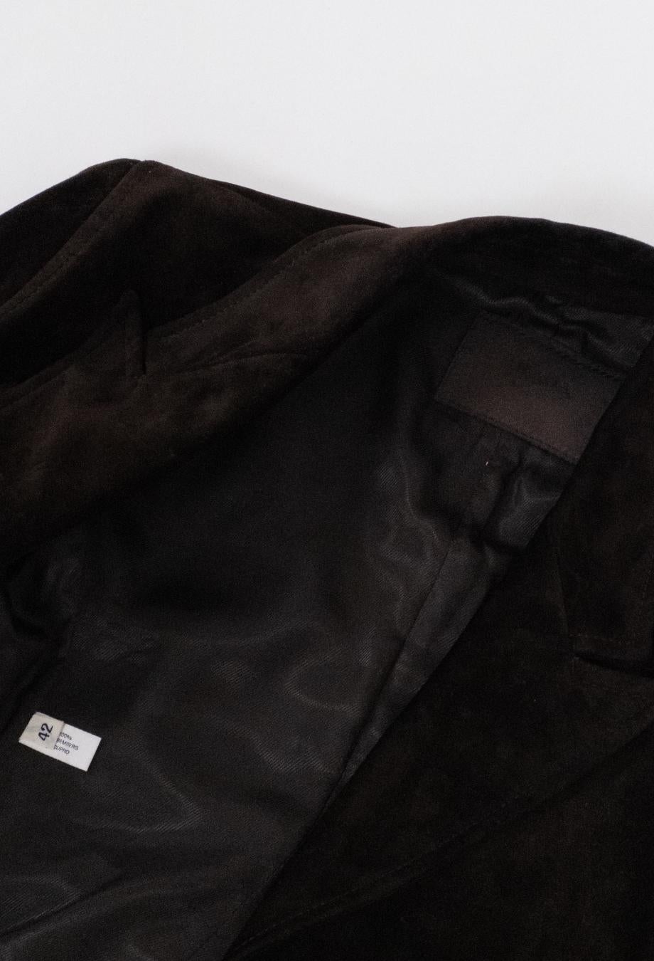 Prada Vintage Brown Suede Maxi Leather Coat Sz IT42 For Sale 4