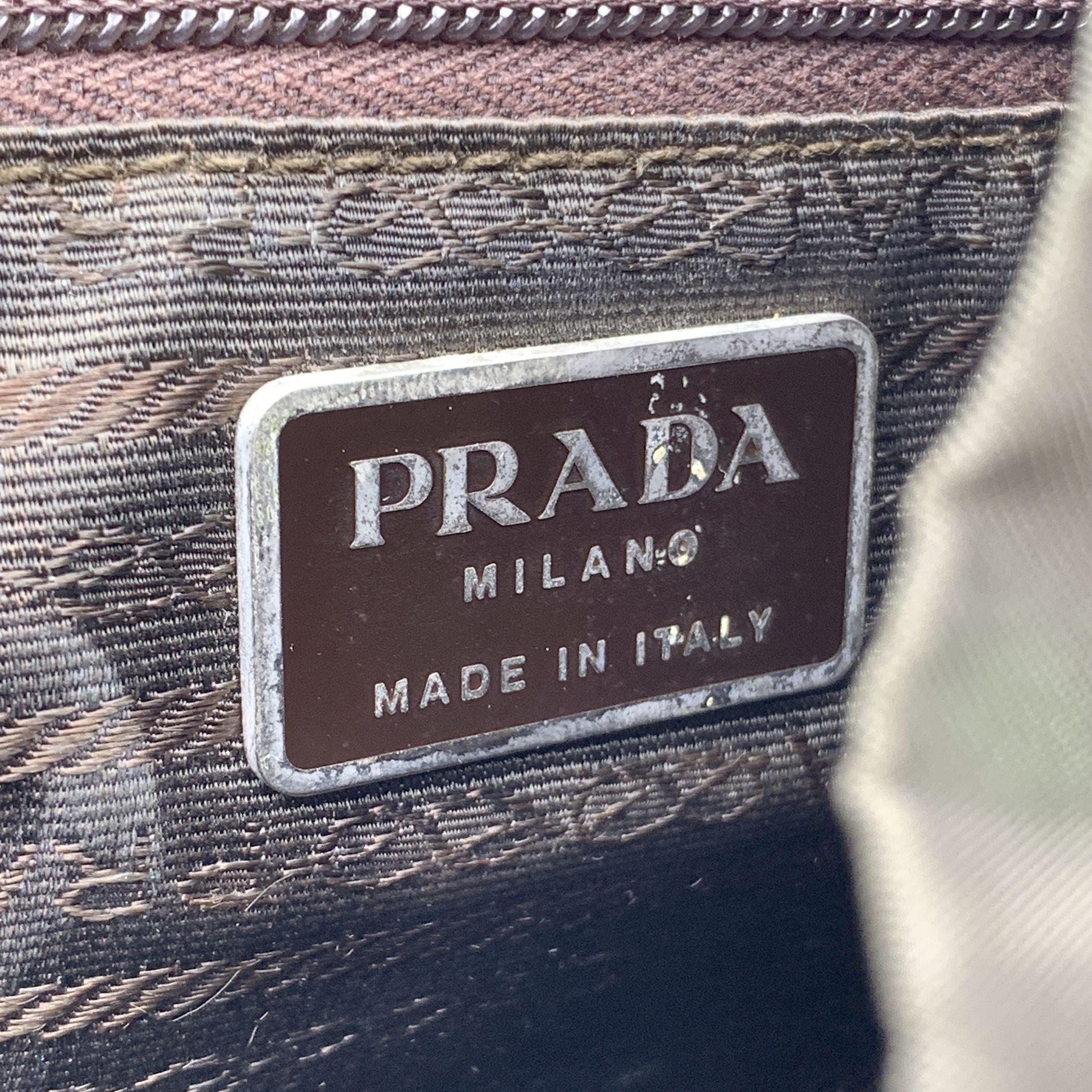 Prada Vintage Dark Green Nylon Canvas Backpack Shoulder Bag 3