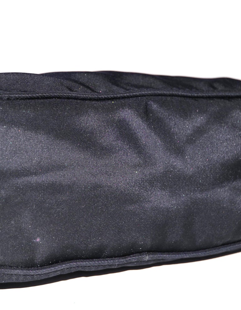 Prada Vintage Dark Purple Nylon Zip Top Baguette Bag For Sale at 1stDibs