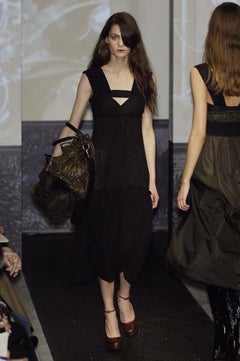 Prada Vintage Fall/Winter 2006 Black Architectural Sample Dress Size S