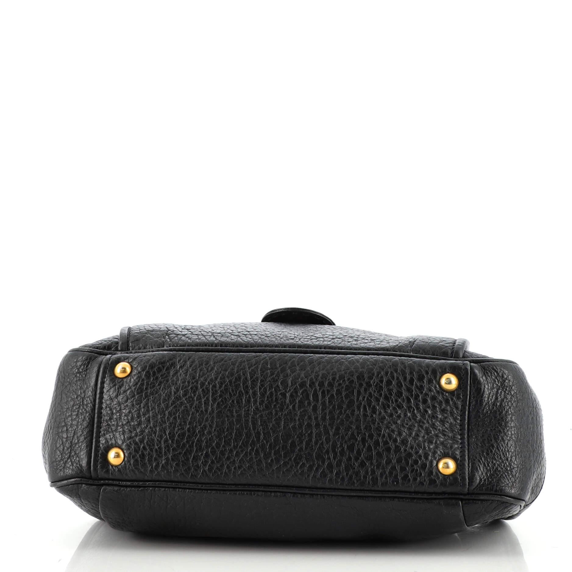 Prada Vintage Front Pocket Shoulder Bag Leather Medium In Good Condition In NY, NY
