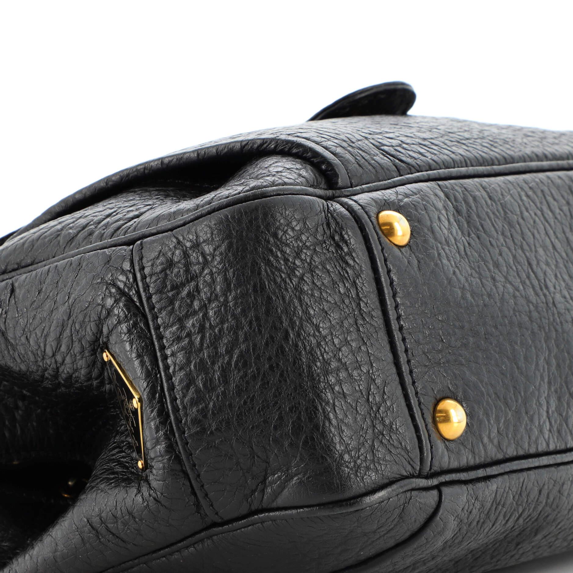Prada Vintage Front Pocket Shoulder Bag Leather Medium 1