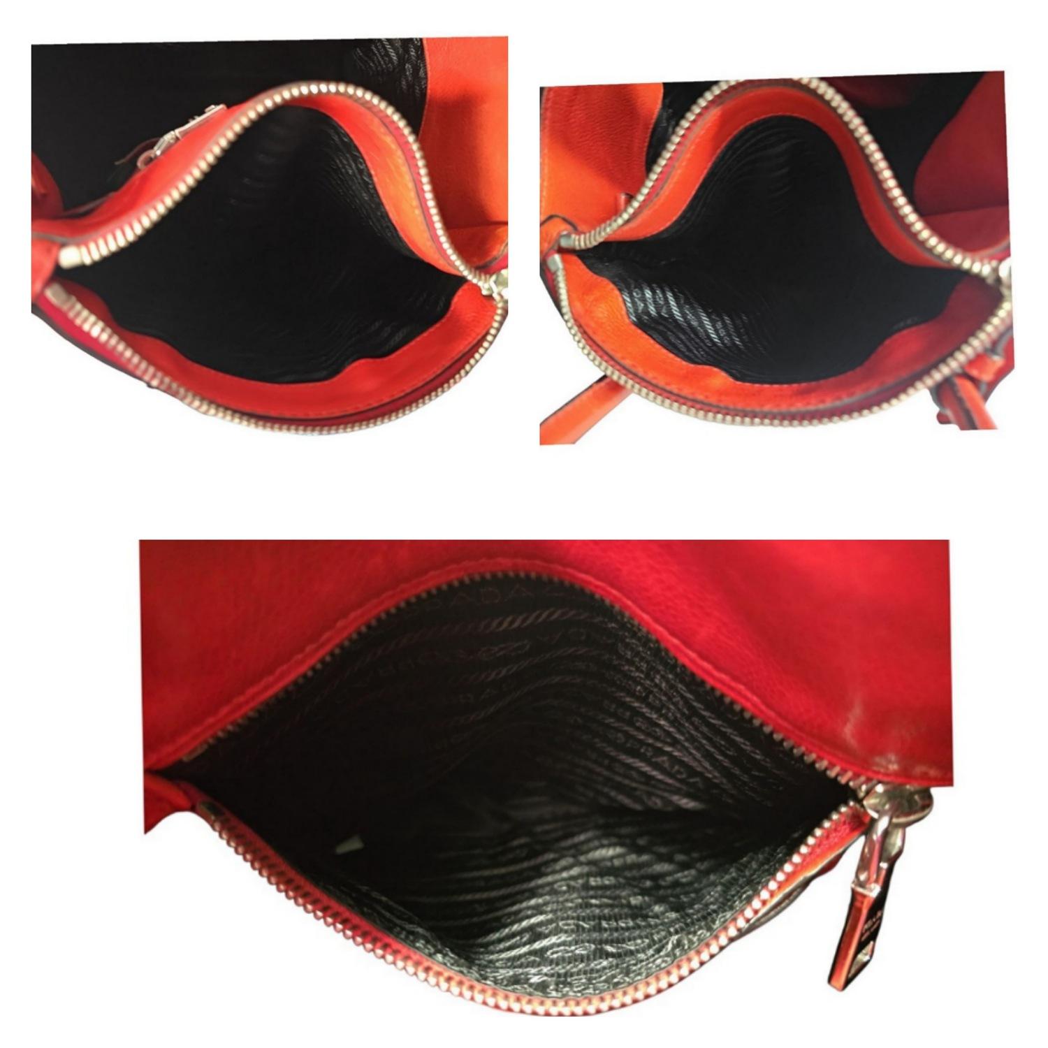 Prada Vintage Glace Calf Studded Twin Pocket Tote en vente 3