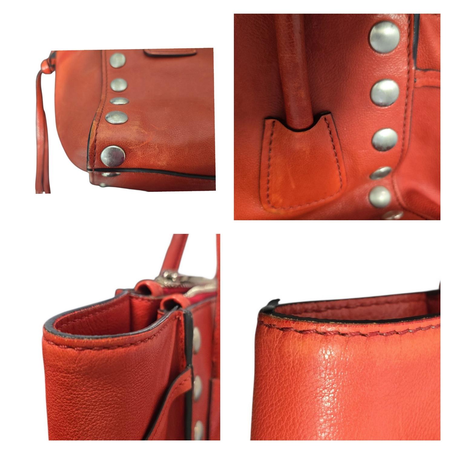 Prada Vintage Glace Calf Studded Twin Pocket Tote en vente 4