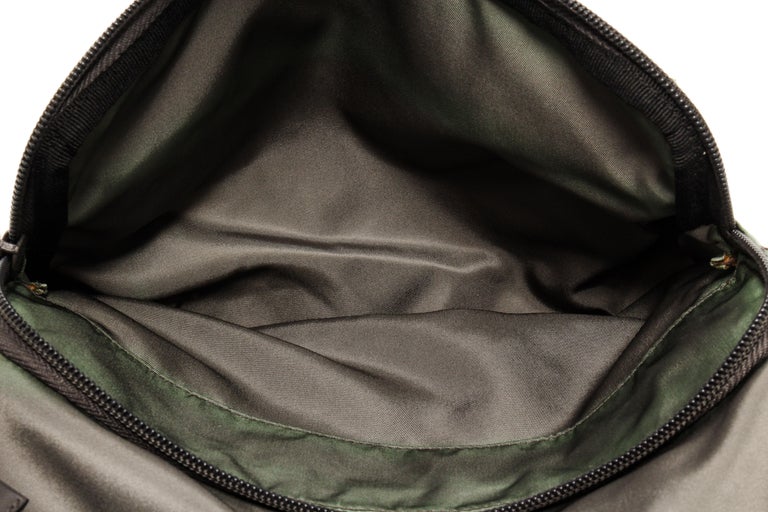 Prada Vintage Grey Nylon Messenger Bag For Sale at 1stDibs