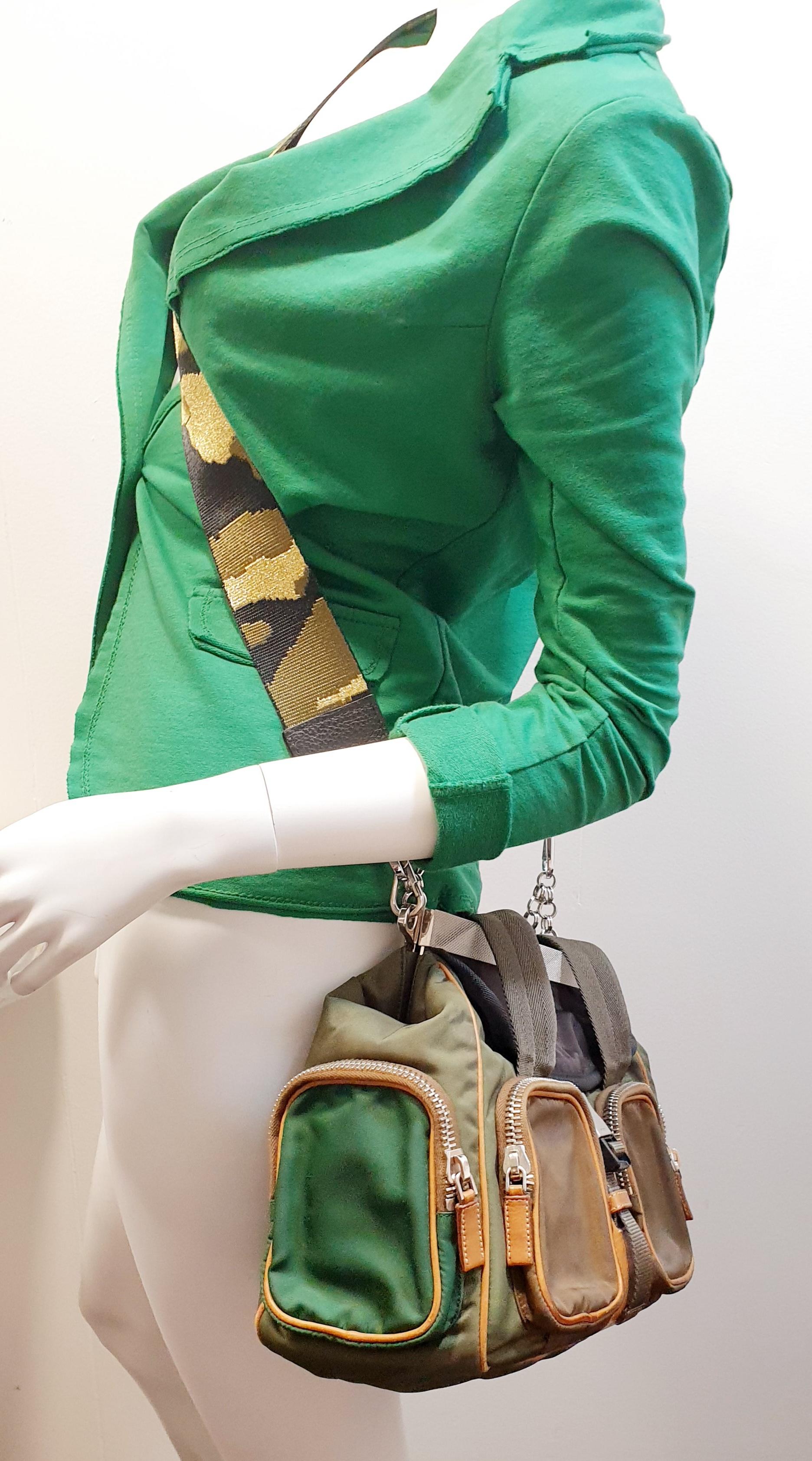 Prada Vintage Handtasche mit Metallkette aus Filz – Tessuto-Modell   8
