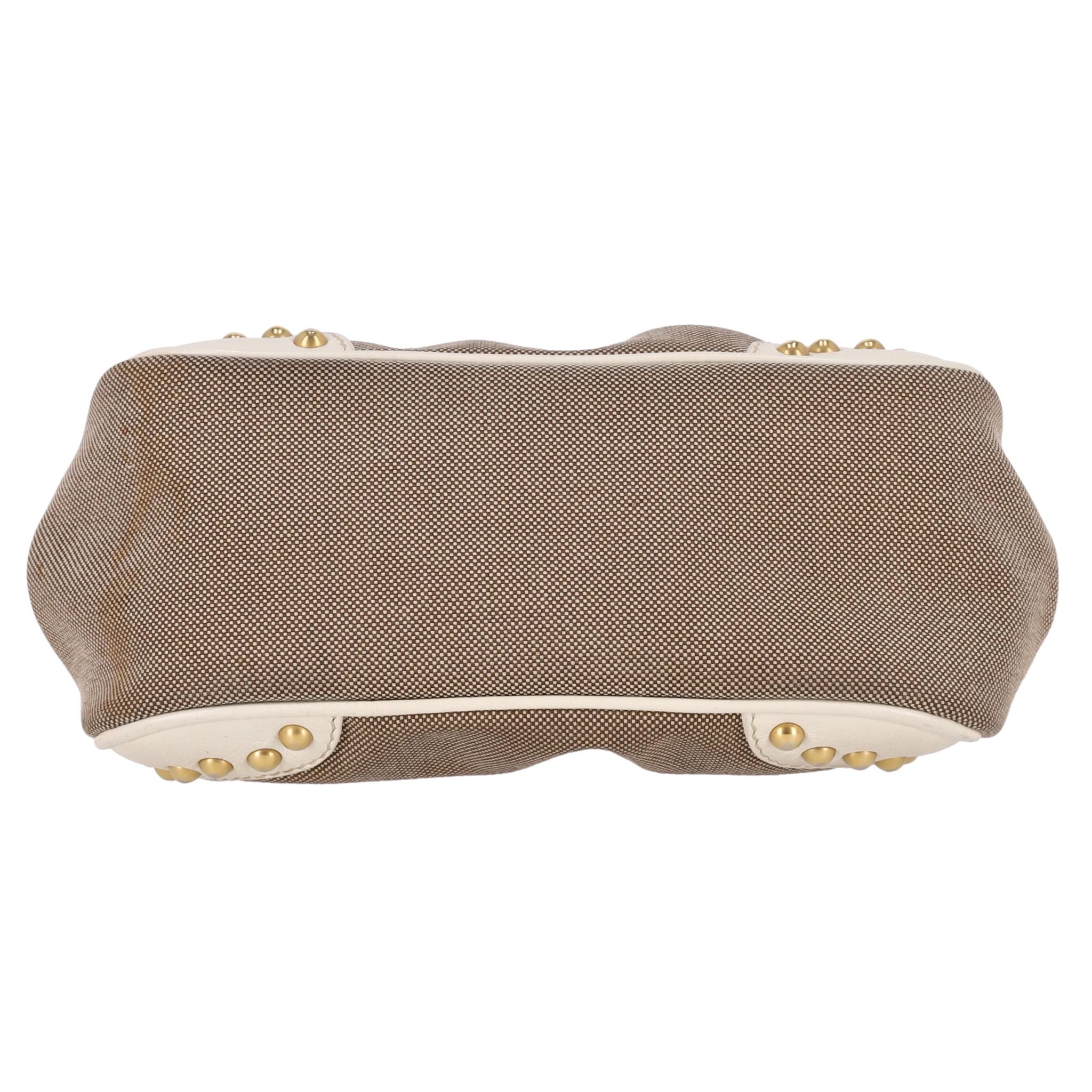 Women's Prada Vintage Jacquard Studded Logo Clutch Bag