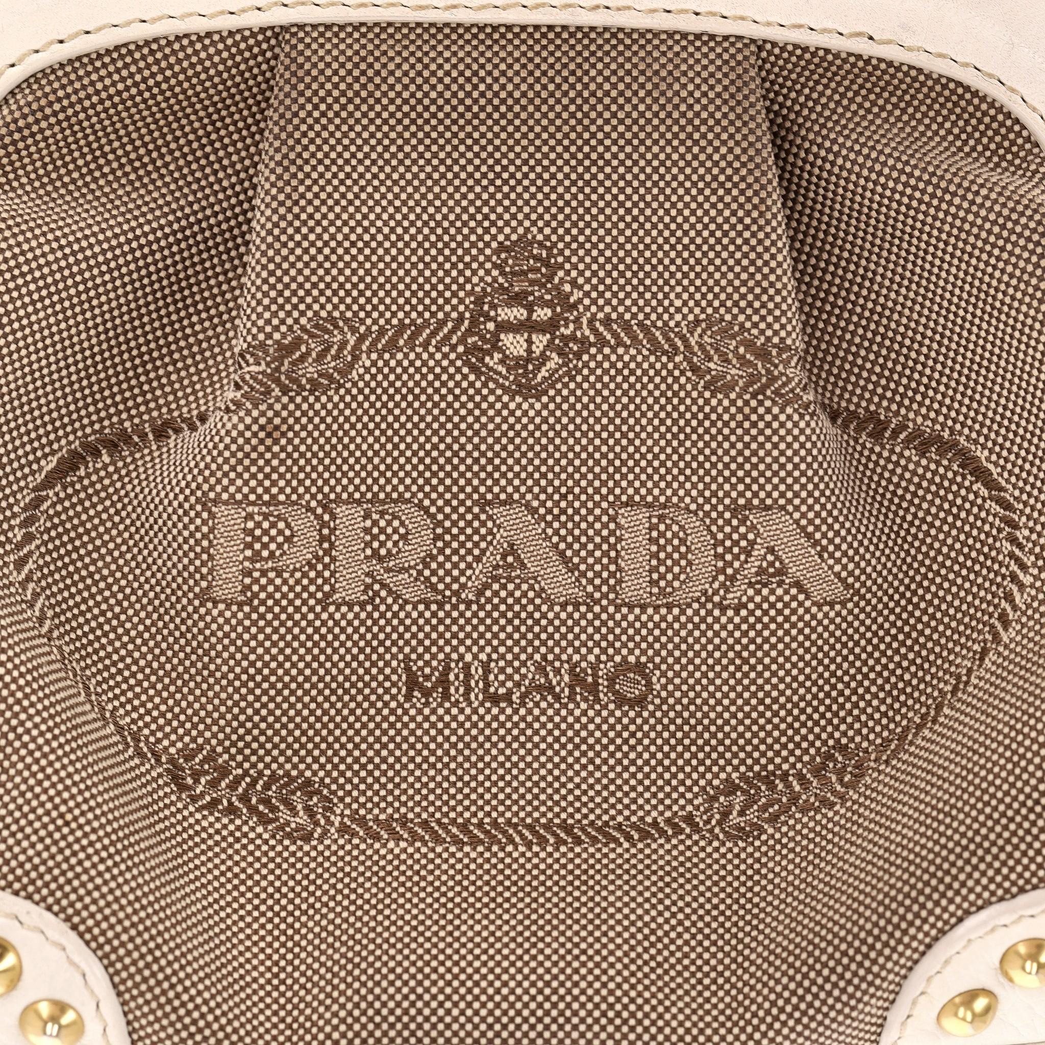 Prada Vintage Jacquard Studded Logo Clutch Bag 2