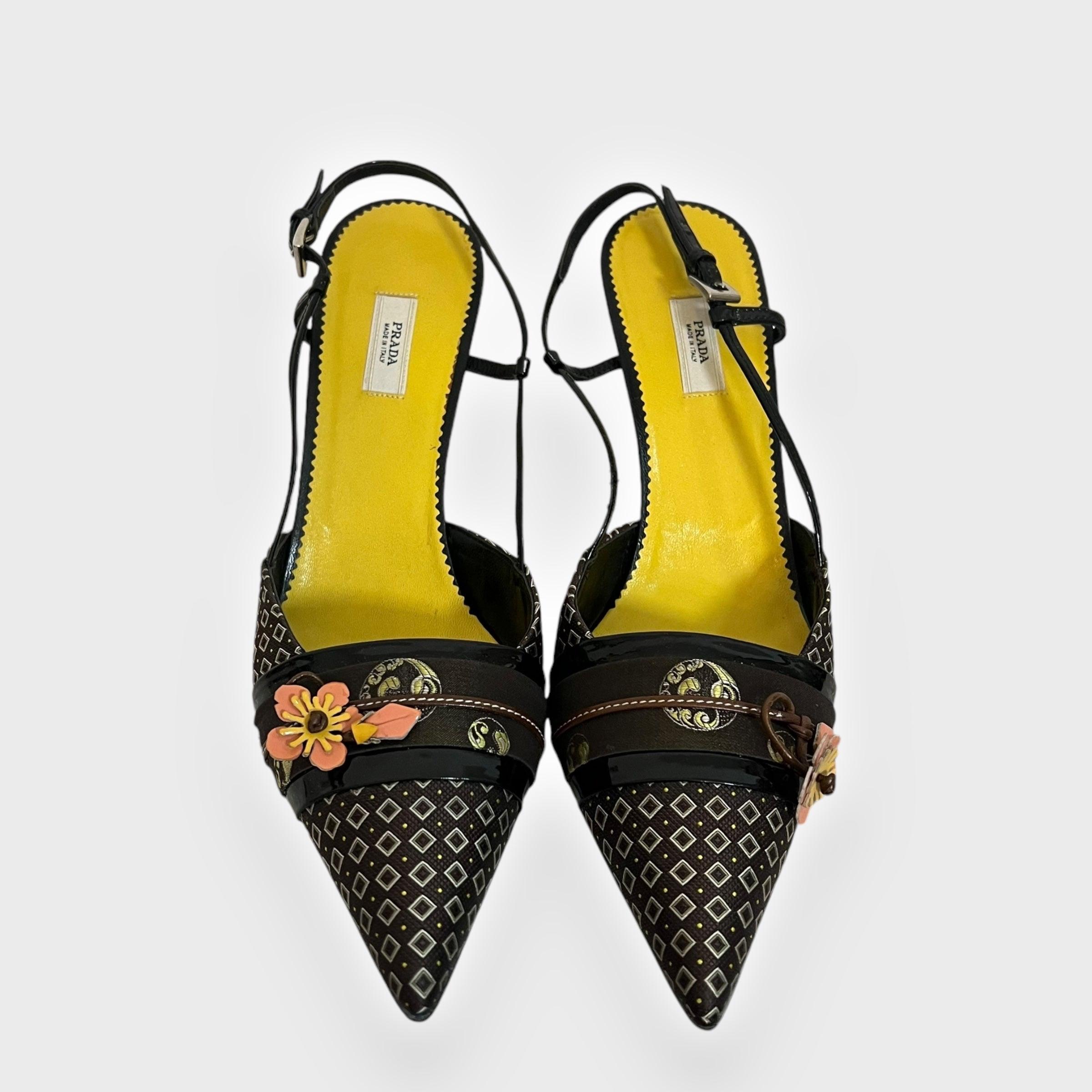 Prada vintage kimono heels For Sale 1