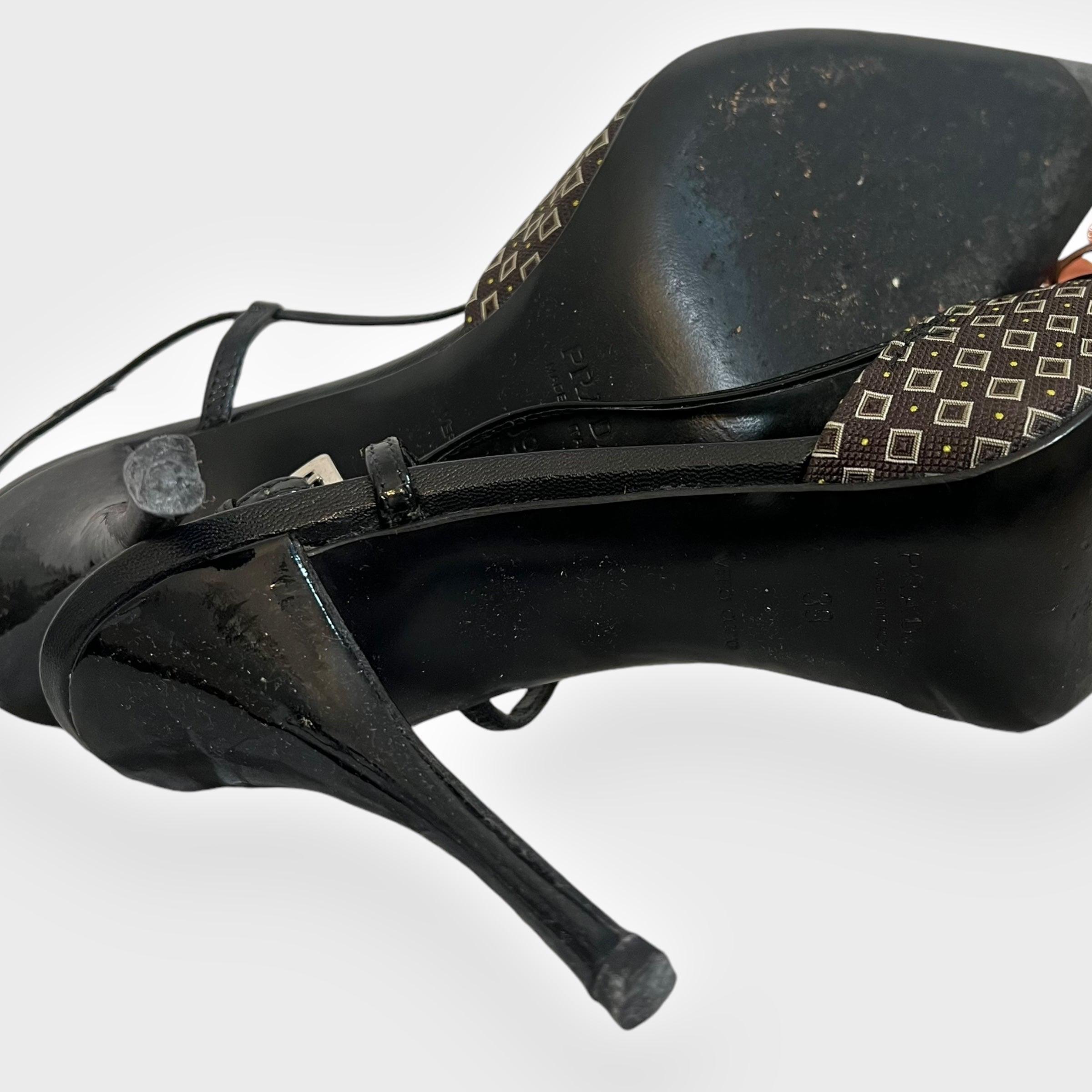 Prada vintage kimono heels For Sale 2