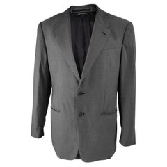 Prada Vintage Mens Grey Virgin Wool & Silk Blazer Jacket, 2000s
