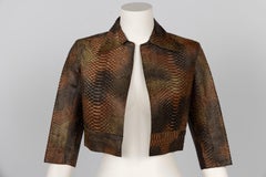 Prada Vintage Python Cropped Jacket Femme Taille 38 IT Printemps 2004