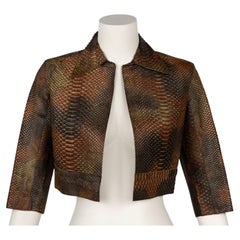 Prada Vintage Python Cropped Jacket Femme Taille 38 IT Printemps 2004