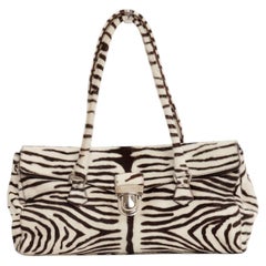 Prada Vintage Shoulder Bag in Zebra Animal Print Pony Hair Leather
