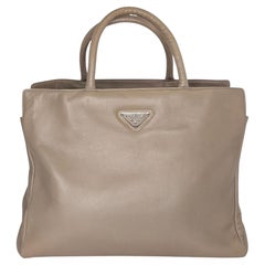 Prada Vintage Taupe Nappa Leather Sport Tote B5465