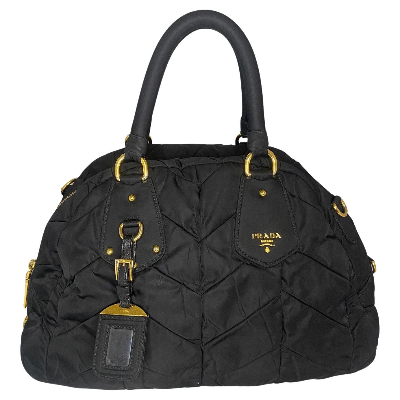 Prada Vintage Tessuto Bowling Bag For Sale
