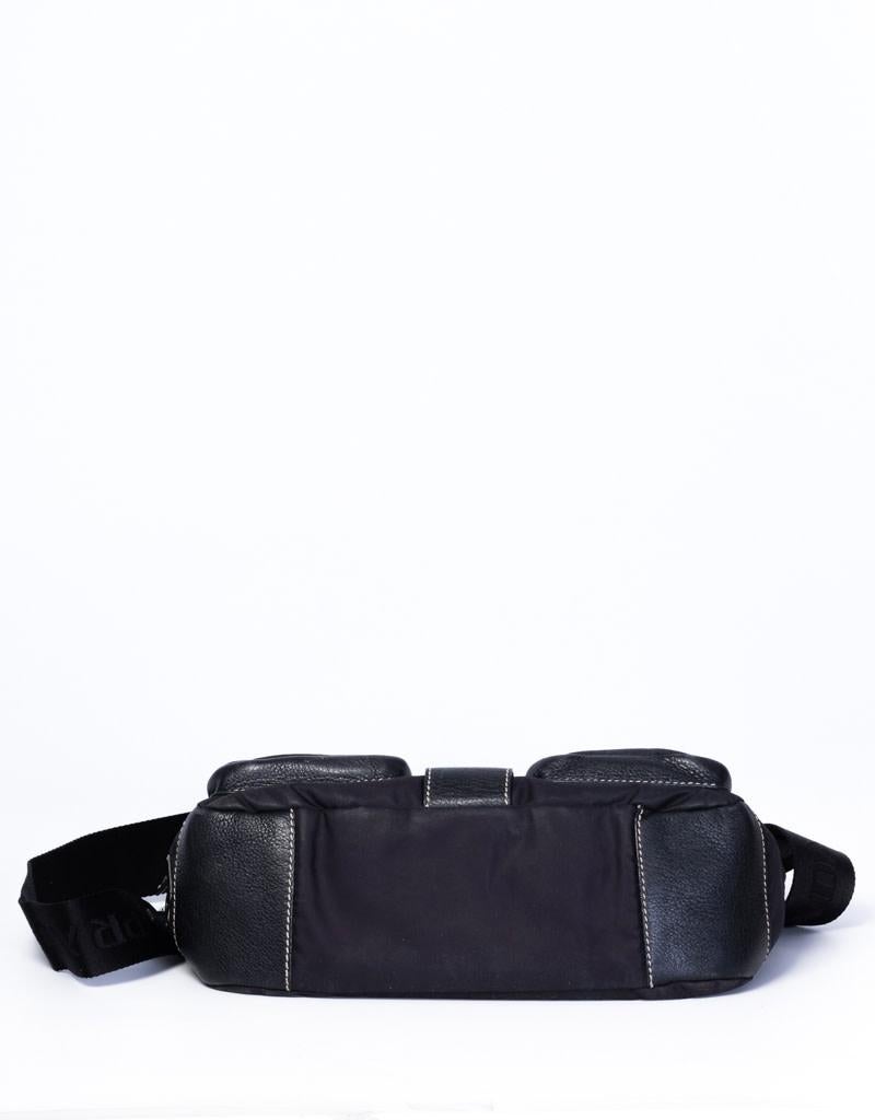 Women's Prada Vintage Tessuto Buckle Black Crossbody Bag