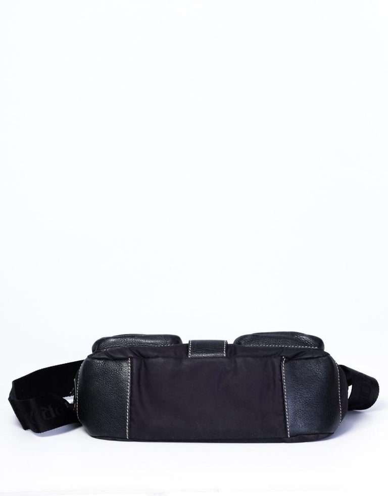 Prada Black Tessuto Nylon and Leather Crossbody Bag at 1stDibs