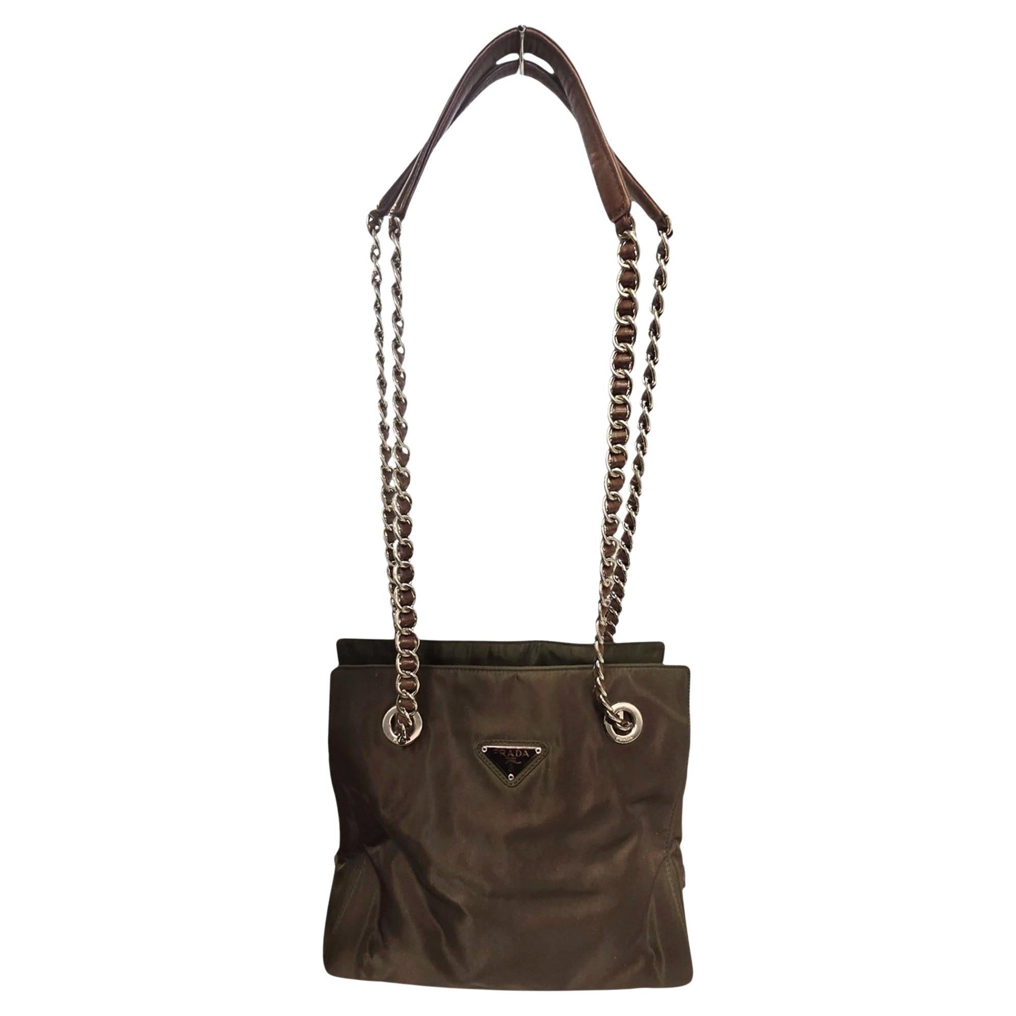 Prada Vintage Tessuto Nylon Catena Chain Shoulder Bag