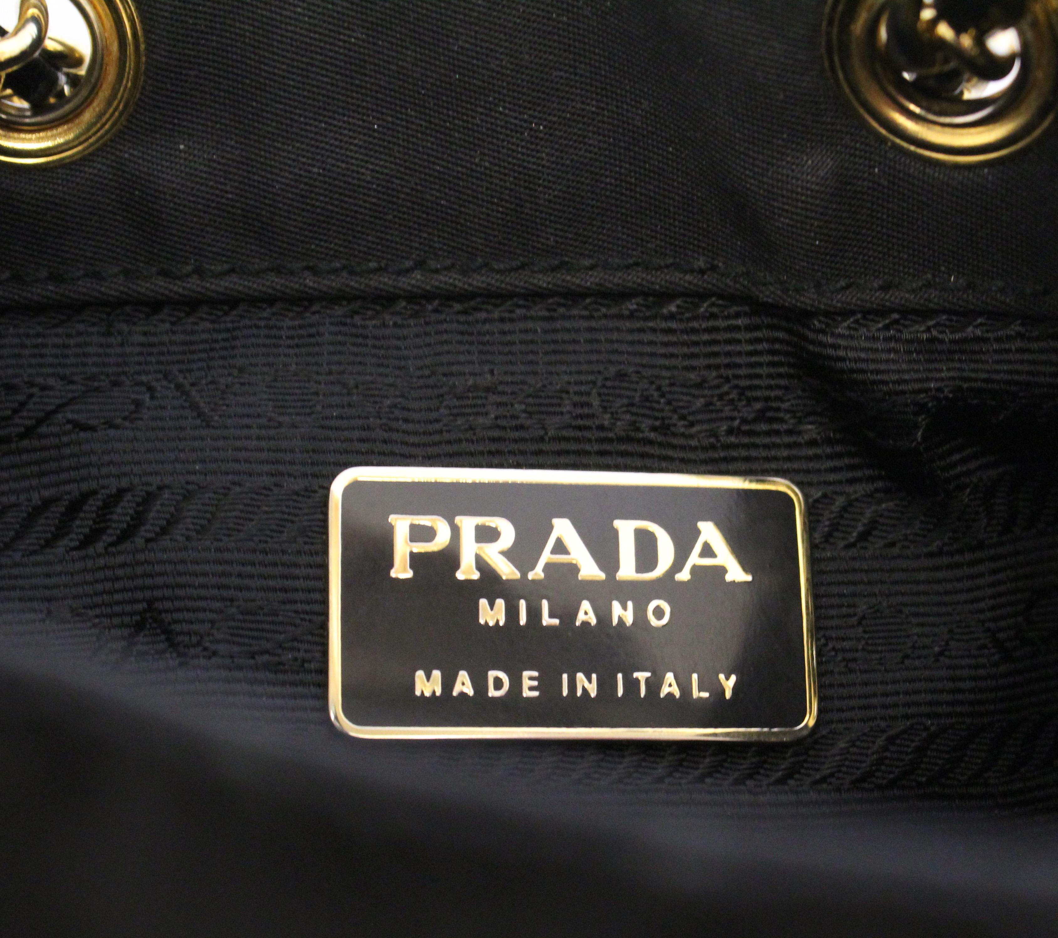 Prada Vintage Tessuto Quilted Black Nylon Mini Shoulder Bag In Excellent Condition In Palm Beach, FL