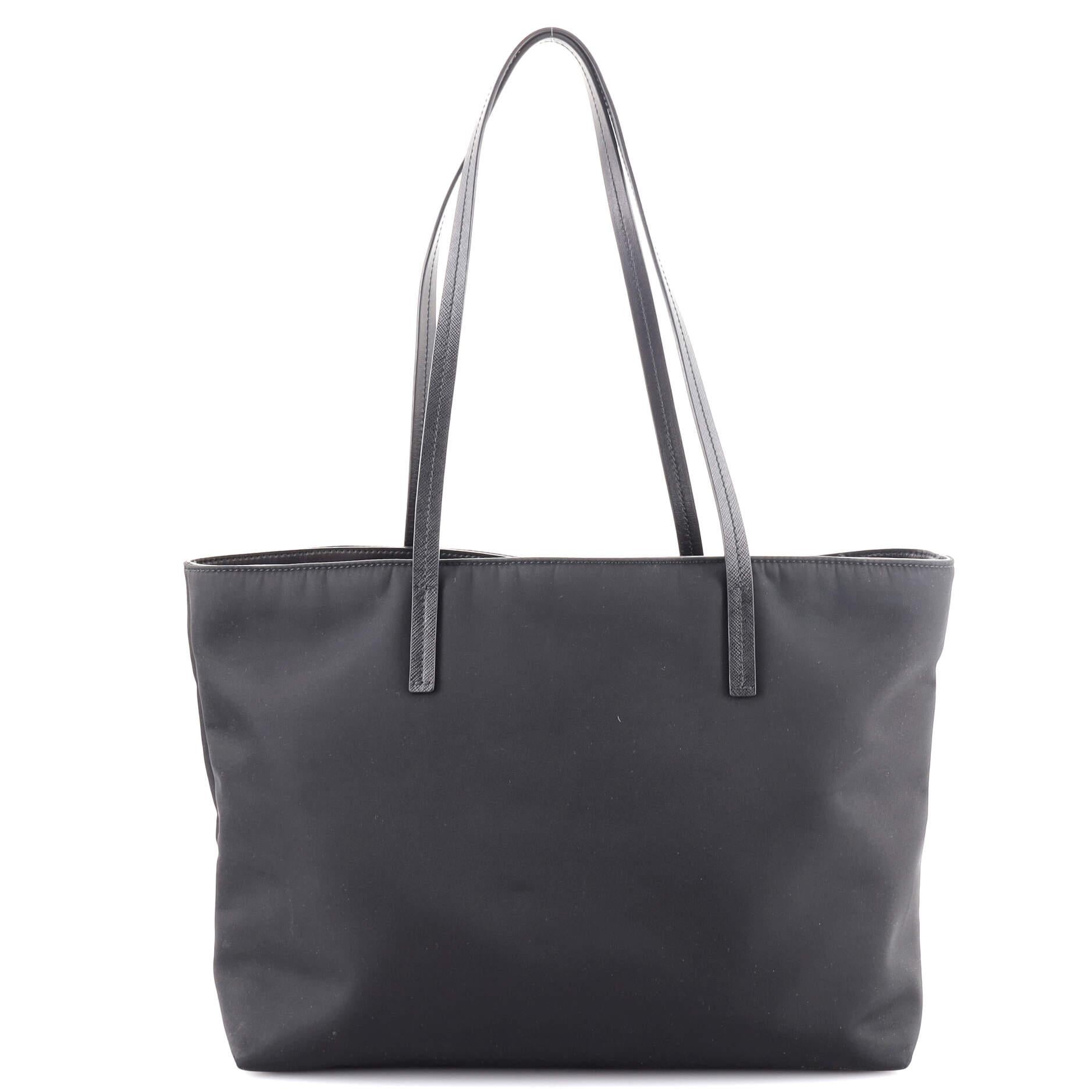 Black Prada Vintage Zip Tote Tessuto Medium
