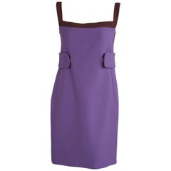 Abito da cocktail o da cena in lana viola e prugna di Prada Abito da cocktail o da cena in lana viola e prugna di Prada