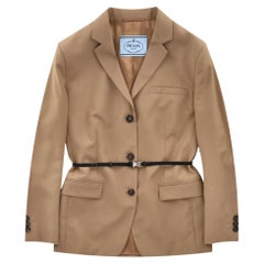 Prada Virgin Wool Belted Jacket/Blazer