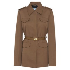 Prada Virgin Wool Gabardine Belted Jacket