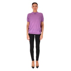 Pull à manches courtes en laine vierge Prada