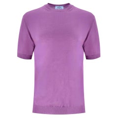 Pull à manches courtes en laine vierge Prada