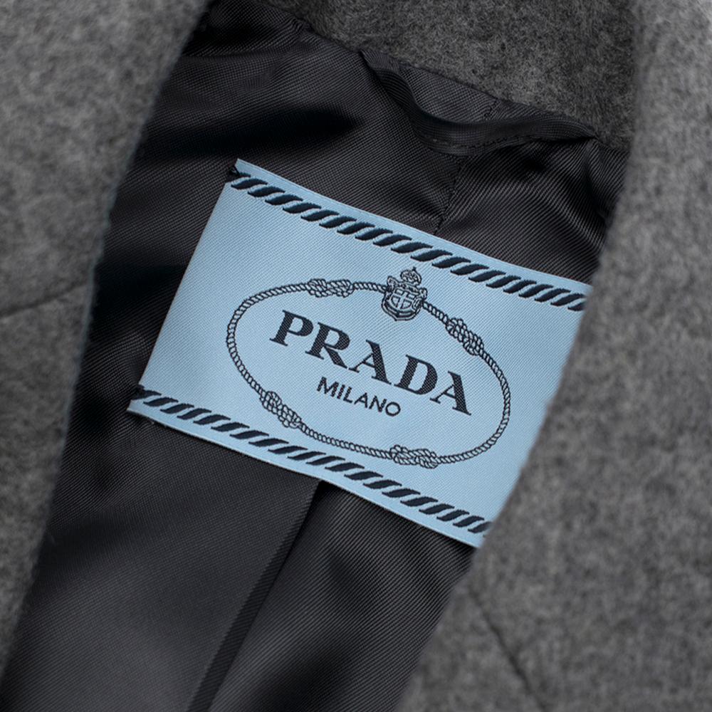 Gray Prada Virgin Wool Single Breasted Wool Cape - New Season 36 UK4