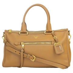 PRADA, Vitello Daino in brown leather