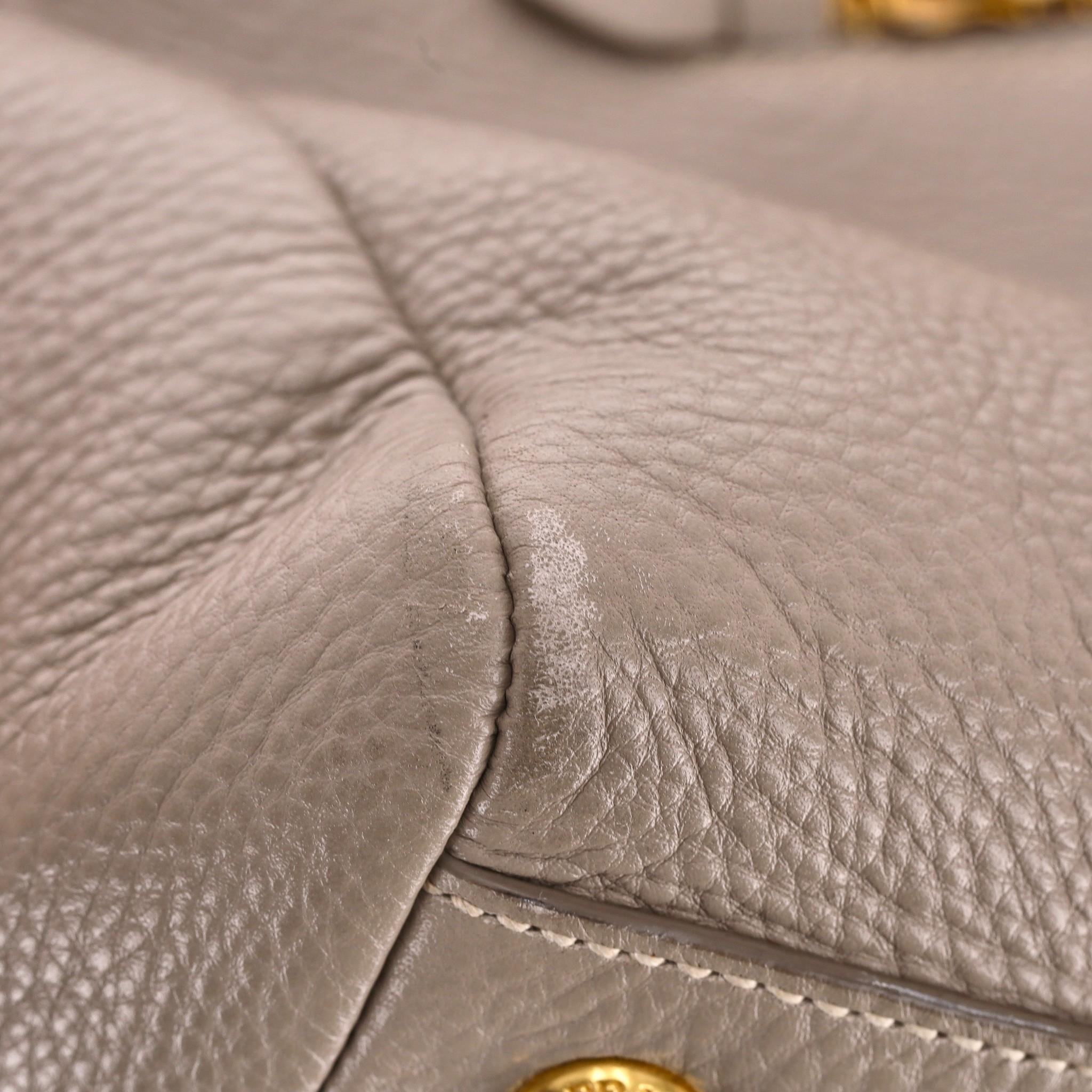 Prada Vitello Daino Leather Handbag For Sale 5
