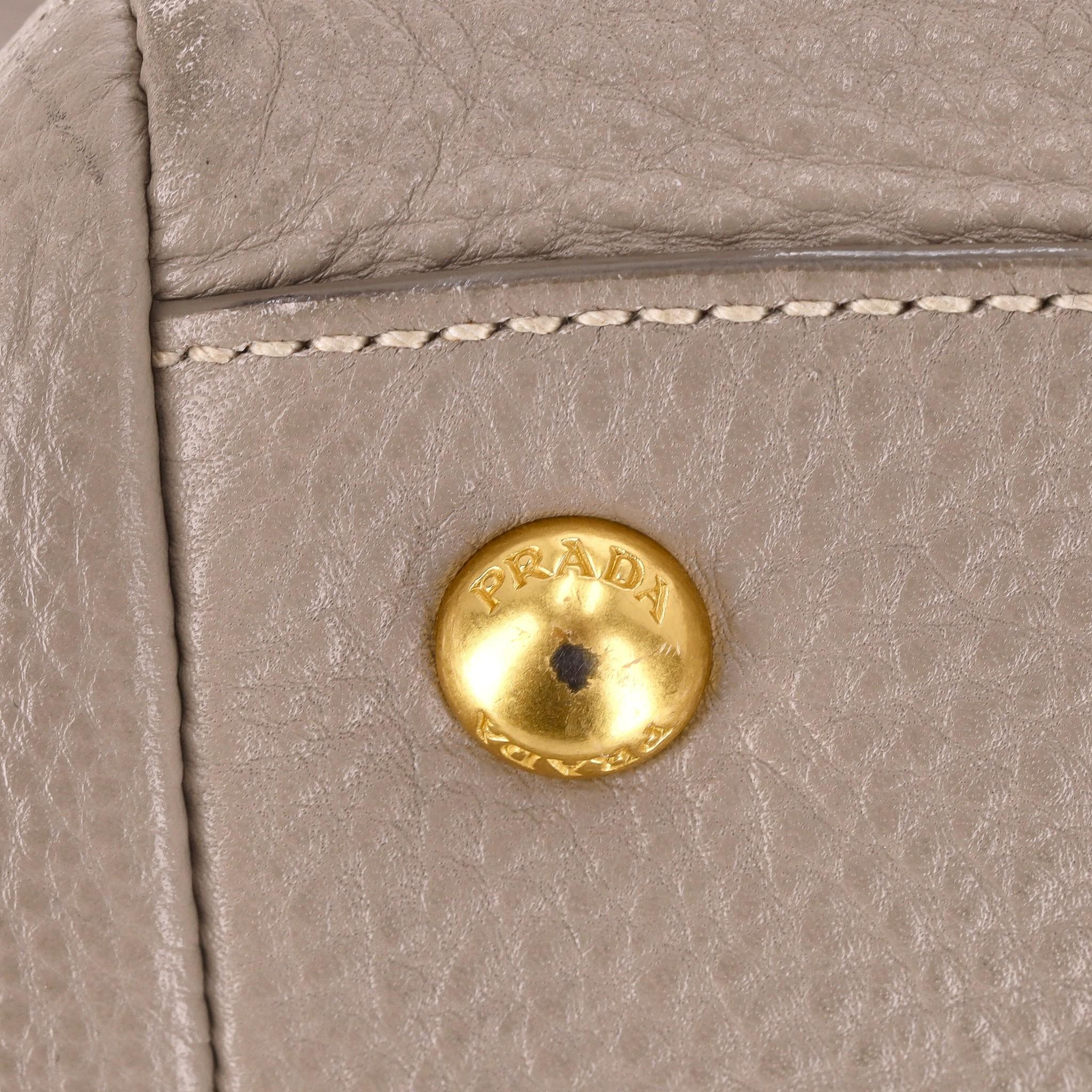 Prada Vitello Daino Leather Handbag For Sale 6
