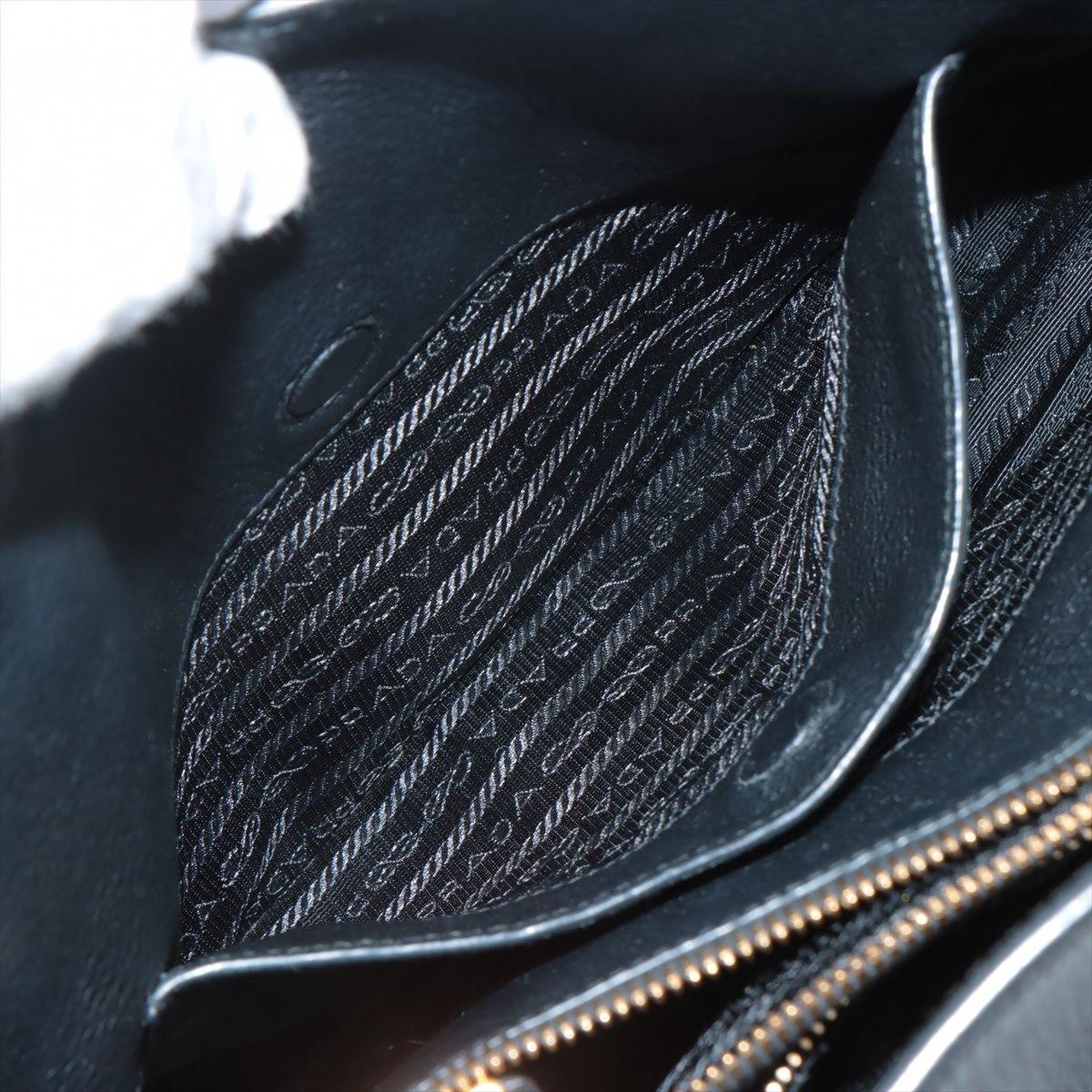 Prada Vitello Daino Leather Two - Way Handbag Black For Sale 10