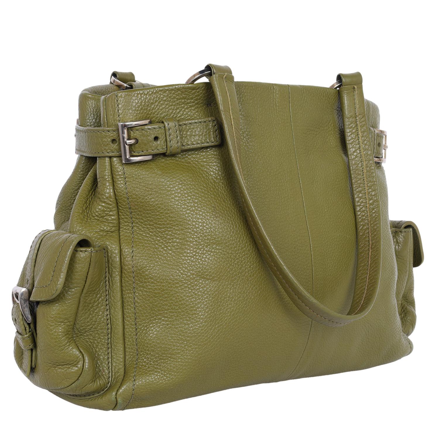 Prada Vitello Daino Life Shoulder Bag Green 2