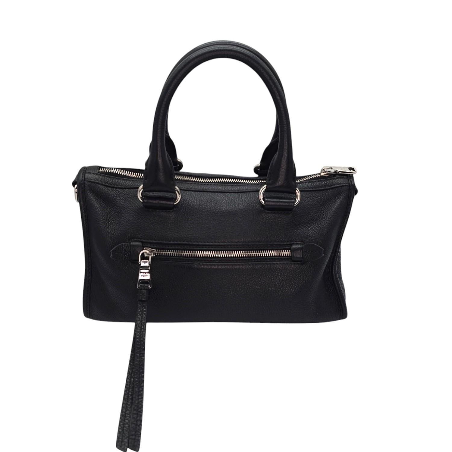 Prada Vitello Daino Phenix Nero Handtasche Satchel (Schwarz)