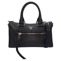 Prada Vitello Daino Phenix Nero Handbag Satchel