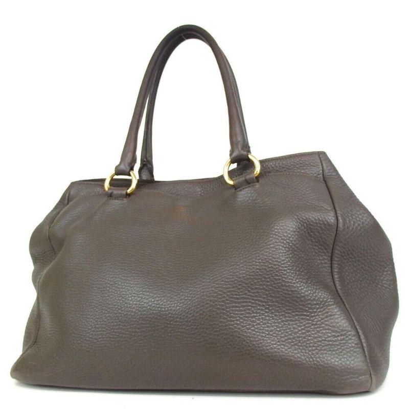 Gris Prada Vitello grand sac à bandoulière en cuir GG-0924P-0007 en vente