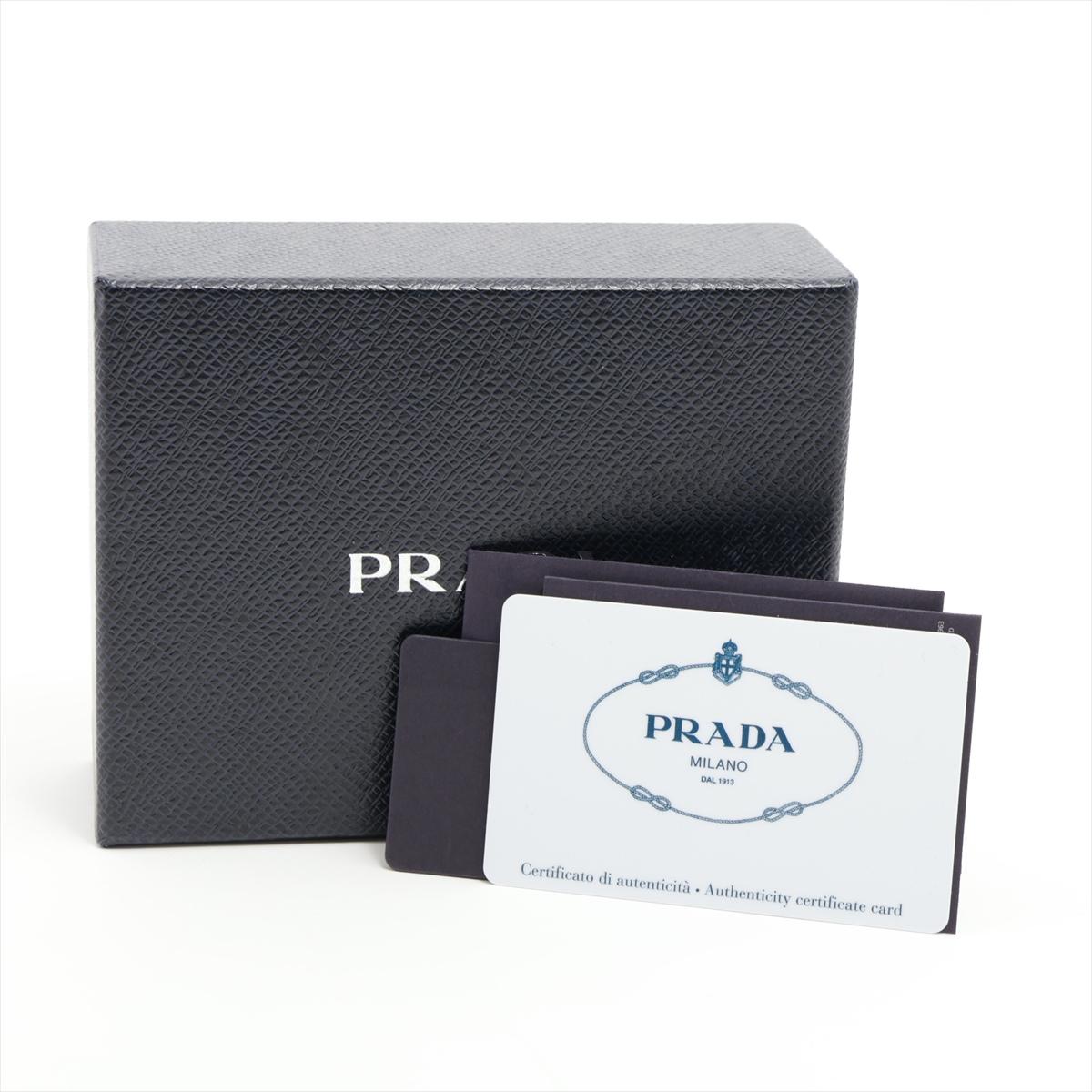 Prada Vitello Leather Compact Wallet Beige 5